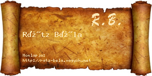 Rátz Béla névjegykártya
